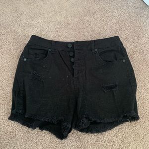 Black jean shorts